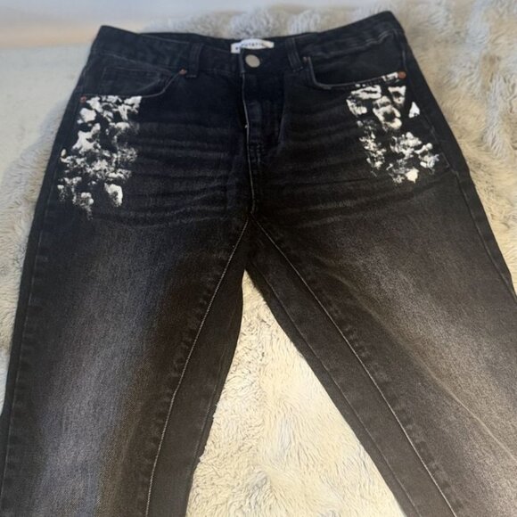 Reputation Studio Jean Flare Black , Flare Blue and Thrashed Jeans - Picture 1 of 10